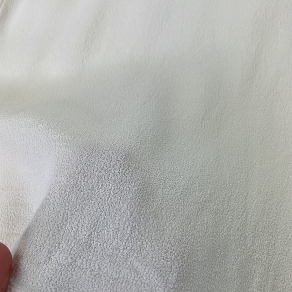 Naf Naf beige button down blouse with Fringe Detail - Picture 7 of 11